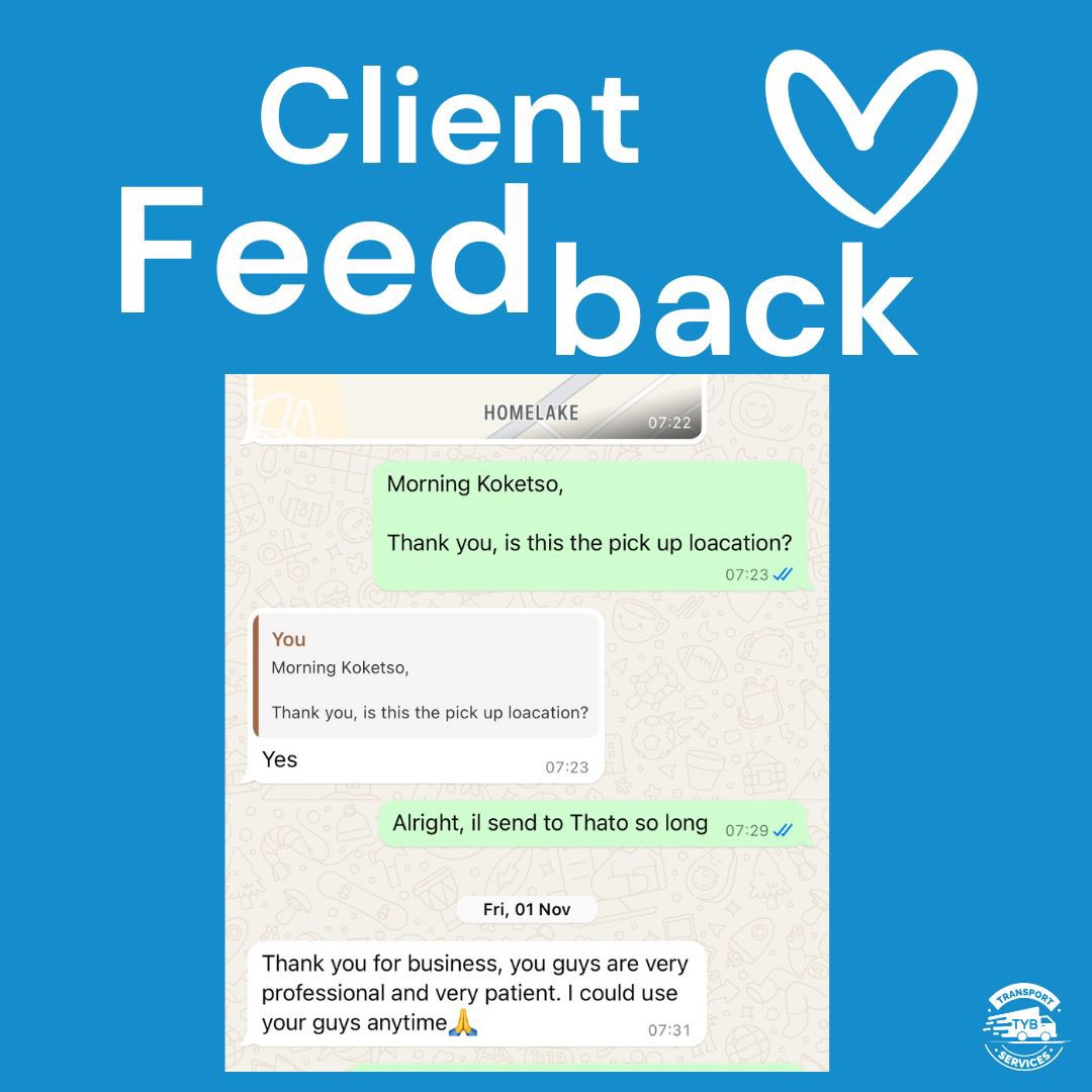 TYB_Transport's tweet image. ✅ Reliable &amp;amp; Affordable  
✅ Stress-Free Moving Experience  
📞 Call us today for a FREE quote!  
💬 065-907 7892/083-390 0202
#DuduMyeni #Oskido #SenzoMeyiwaTrial #Musa