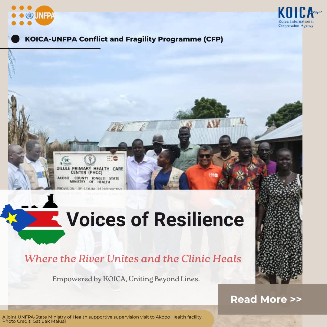 UNFPASeoul's tweet photo. .๐ธ๐ธ With #KOICAโs support through #ConflictFragilityProgramme, #hope ๐keeps flowing in #Akobo, #SouthSudan. The Primary Health Care Unit serves thousands of #women & #girls with #integrated and #lifesaving #SRH services and baby deliveries.
๐Read more: https://t.co/LQoRkiJVAc https://t.co/8VYwyDfRK4