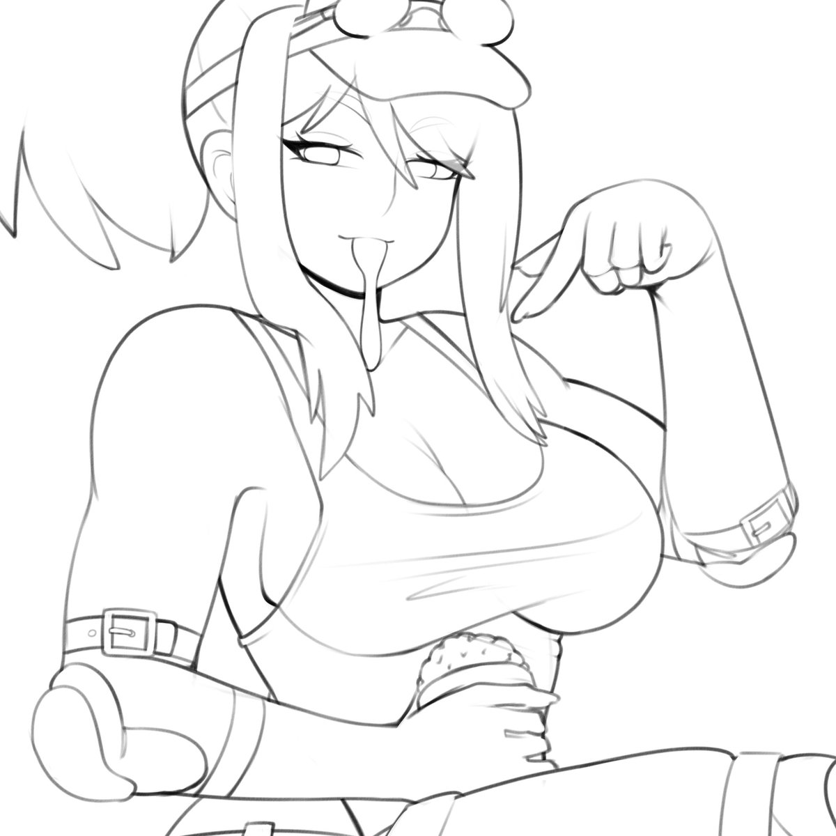 WIP of tonight's Waifu Wednesday sketch! Inspired by the following emotes: 🐬🥄🛼🫵

#inkiart