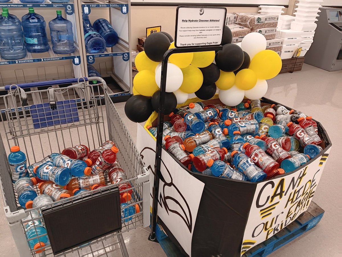 I continue to be blown away bye the support of the <a href="/Chesnee_Eagles/">Chesnee High School</a> Community. In only 1 week we have filled our Donation container up and are now having to pull buggies up to compensate the love.. A special thank you to <a href="/FoodLion/">Food Lion</a> for your partnership. 💯 % donations go to school!