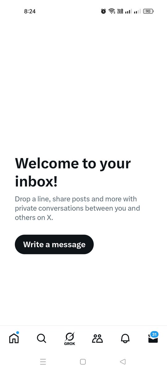 This thing is getting weird day by day.. 😭 it's been a while day 
31 messages but I can't see a single one lol 🤣 
App is updated,phone is updated cache memory is clear