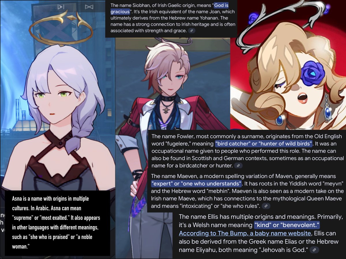 UniOrcaUwU's tweet photo. Let's talk about Iris Family, including Asna(First Head), Fowler ( Second Head), Maeven Ellis ( Third Head), Siobhan ( Second to Head)
I cannot accept the laziness of the dev making Asna, she deserve more. https://t.co/RtERyBL1Uq