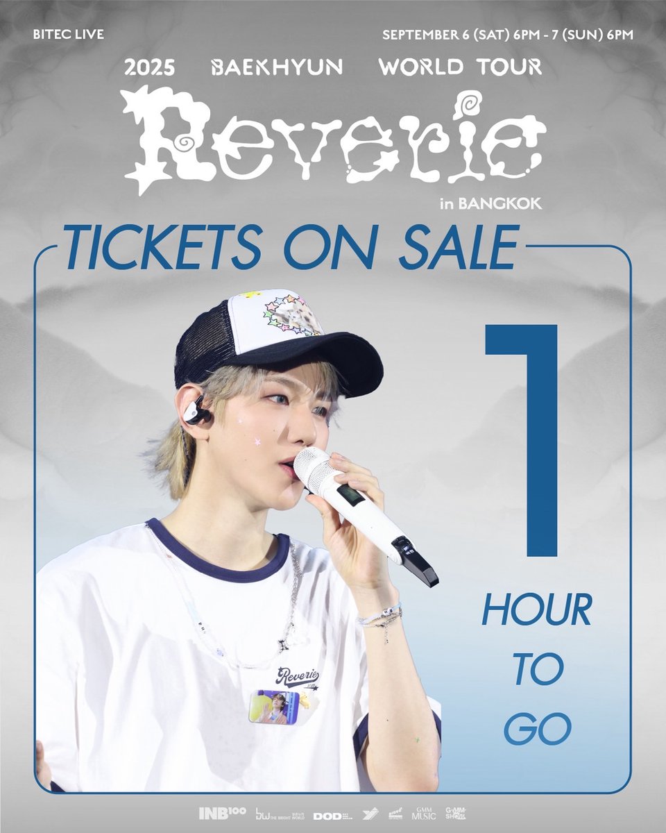 GMMSHOW_th's tweet image. อีก 1 ชั่วโมงเท่านั้น เตรียมพร้อมวิ่งไปกดบัตรกันรึยังงง~?👀
💫2025 BAEKHYUN WORLD TOUR &lt;Reverie&gt; in BANGKOK💫
📌วันและเวลาช่องทางการจำหน่ายบัตร :
⠀
📍26 กรกฎาคม 2568 (เสาร์) ตั้งแต่เวลา 08.00 น. - 10.00 น.
เคาน์เตอร์เซอร์วิสในร้าน 7-Eleven ทุกสาขาทั่วประเทศ เท่านั้น❗️…