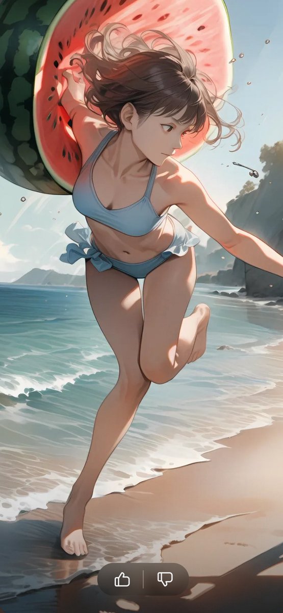 #割れなくてもいいよスイカ割り生成ゲーム 

おっつっっ…
バレたっ！🍉

#AIイラスト #AIart #SynClub