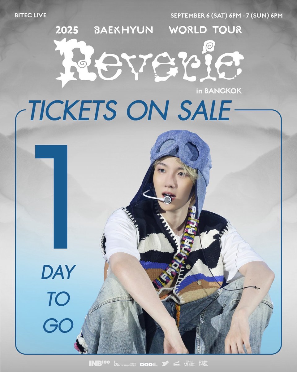 GMMSHOW_th's tweet image. นับถอยหลังอีกหนึ่งวันจะขายบัตรแล้วว🔥
เลือกโซน เลือกที่นั่งกันได้รึยังน้าาา~?🐶
💫2025 BAEKHYUN WORLD TOUR &lt;Reverie&gt; in BANGKOK💫
📌วันและเวลาช่องทางการจำหน่ายบัตร :
⠀
📍26 กรกฎาคม 2568 (เสาร์) ตั้งแต่เวลา 08.00 น. - 10.00 น.
เคาน์เตอร์เซอร์วิสในร้าน 7-Eleven…