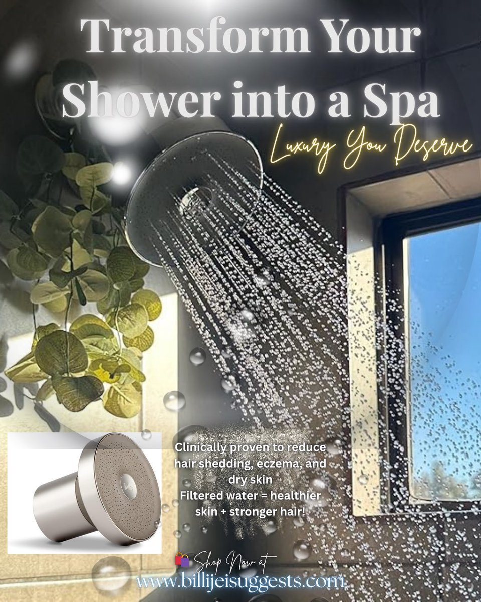 Billijei20's tweet photo. Dry skin? Hair shedding? Eczema?
The Jolie Filtered Showerhead is a dermatologist-trusted solution you need.
Now live at 👉 https://t.co/QWshG6Lj4v
#WellnessUpgrade #HairCare https://t.co/9fHHTh0PwS