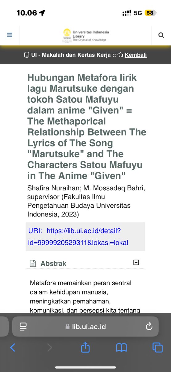 bkakanation's tweet image. GUSY ADA YANG BISA DAPETIN SOSMED BELIAU ENGGA YA HUHUU 😭😭 aku mau bahas skripsi dengan topik yang sama, tapi filenya engga bisa dibuka dr repository UI nyaa 😀