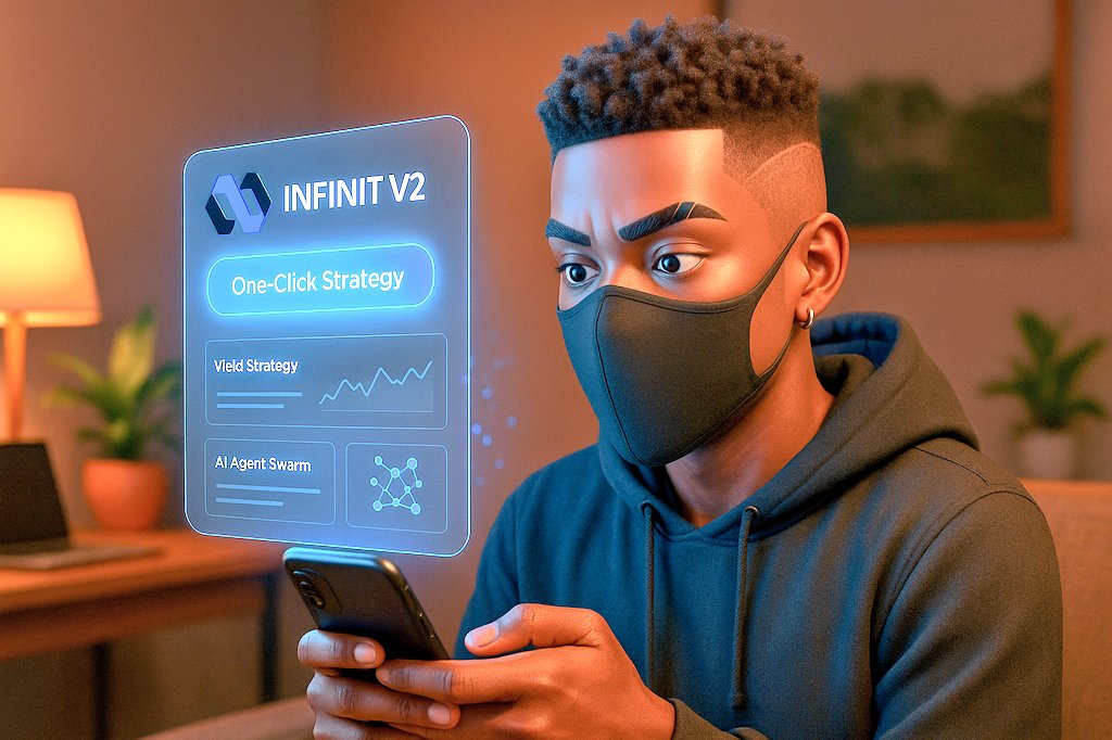 ChampAlphaX's tweet image. I was scrolling through TL when I came across a post from @Infinit_Labs that made me stop.

They had just launched something called INFINIT V2.

At first, I wasn’t sure what made it different but then I saw they introduced one-click DeFi strategies. That got my attention.…