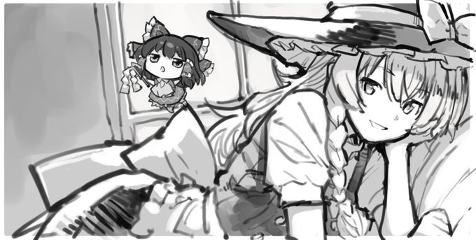 例大祭用のサークルカットモノクロ仕上げ😊 