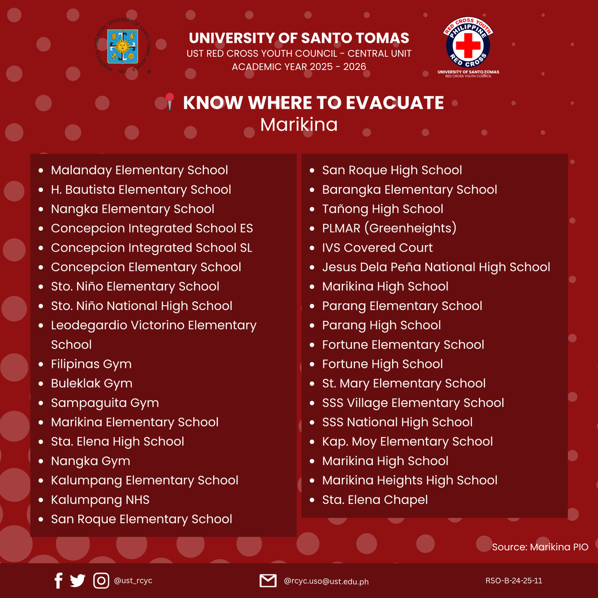 UST_RCYC's tweet photo. 🚨In these trying times, the public is advised to stay vigilant and alert.

As precautionary measures, it is necessary to prepare a handy go bag and to take note of the evacuation centers near you.

📞Our page is still open for all Thomasians needing remote first aid services. https://t.co/p8IUJMWr3d