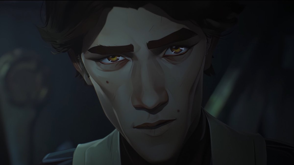 rockbottomvik's tweet image. the wildly different reaction s2 Jayce would have if s1 viktor looked at him like this again