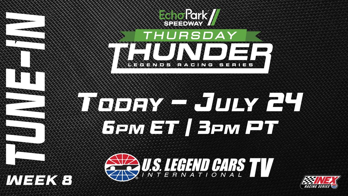 USLegendCars's tweet image. Eight weeks later, and the 2025 #ThursdayThunder series at @EchoParkSpdwy comes to a close tonight! Grandstands will be open! But if you can't make it, you can still watch the 10th and final round on USLegendCars.TV!📺

#INEX | @legendsofga