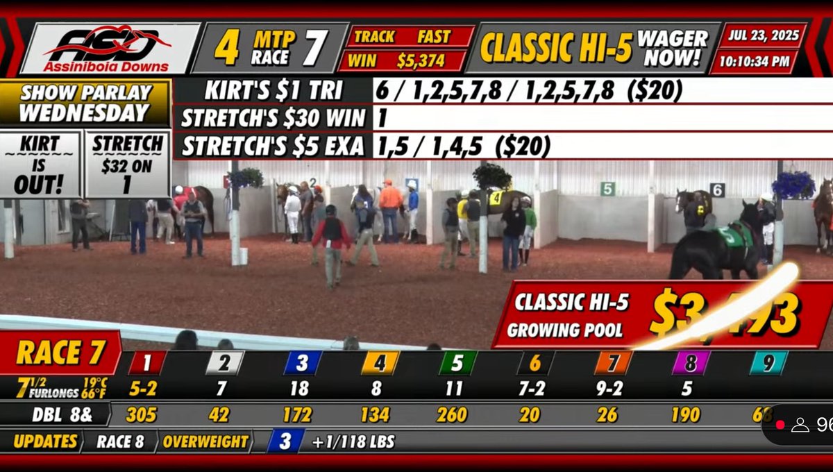 AssiniboiaDowns's tweet image. Check out the Race 7 tickets here!
@HPIbet @NYRABets @TwinSpires @1stBet @FanDuel_Racing
#ASDowns #HorseRacing