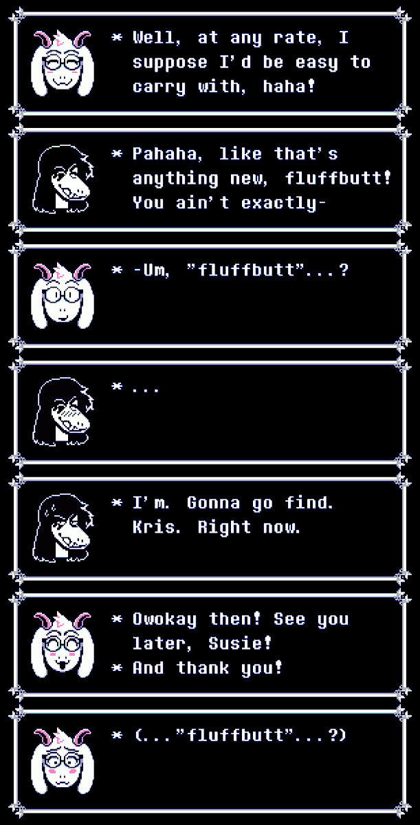 Zixzs321's tweet image. a little bit of #ralsusie because ONE WAY OR ANOTHER SUSIE IS BRINGING RALSEI TO THE FESTIVAL
#DELTARUNE