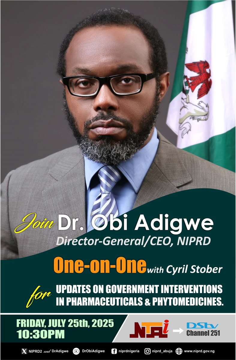 Join us for latest insights in Pharma and Health sector R&amp;D Interventions.

<a href="/Fmohnigeria/">Federal Ministry of Health, NIGERIA</a> 
<a href="/NGRPresident/">Presidency Nigeria</a> 
<a href="/nassnigeria/">National Assembly</a> 
<a href="/PVAC_NG/">PVAC</a> 
#medicinessecurity #VaccineDevelopment #presidentialinitiatives