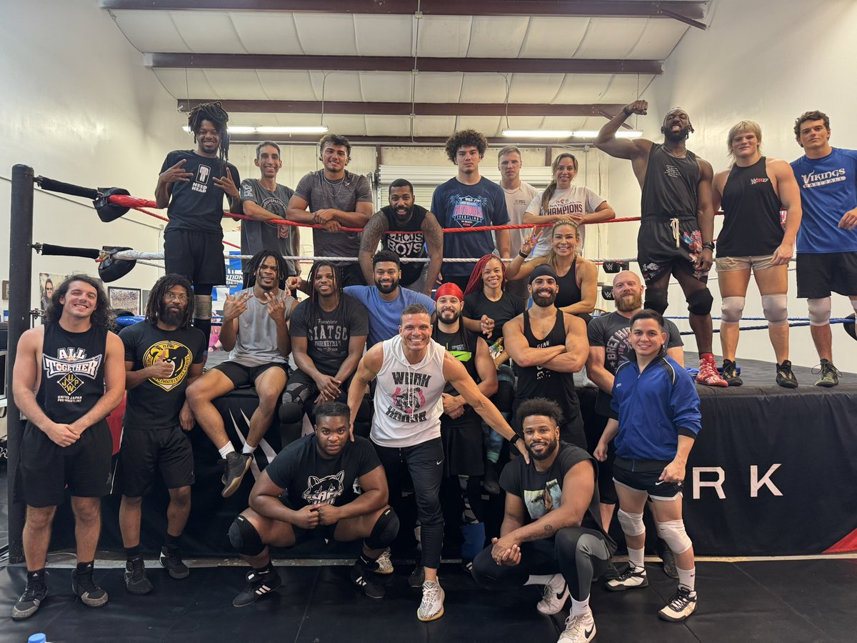 Amazing training tonight with a hardworking crew. Congratulations to <a href="/TJWilson/">TJ Wilson</a> for 30 years in the wrestling business. All of us at the Dungeon are incredibly grateful for everything that you do.