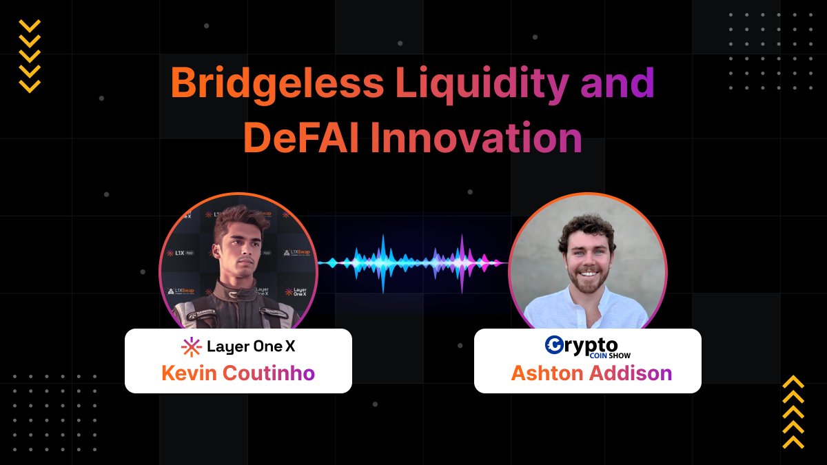 LayerOneX's tweet image. 🎙️ L1X Founder @thekevcoutinho will be featured on @CryptoCoinShow this week.

⏰ Recording: July 24, 9:30 AM CT
📺 Release: A few days later

Topic: Bridgeless Liquidity and DeFAI Innovation
From the Quantum DeX loan model to AI based token screening, Kevin will dive into how…