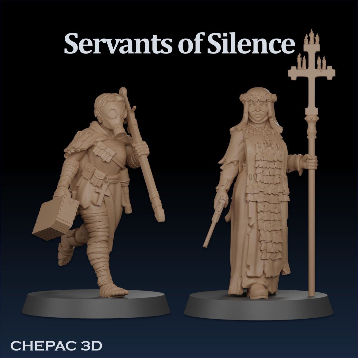 Chepac_3d's tweet image. The Servants of Silence - 2, consisting of the Penitent Nun and the Squire, are now available.

You can find them on cult3ds: 
cults3d.com/:3217256

#miniature #trenchcrusade #tabletop #3dmodeling #3Dprinting