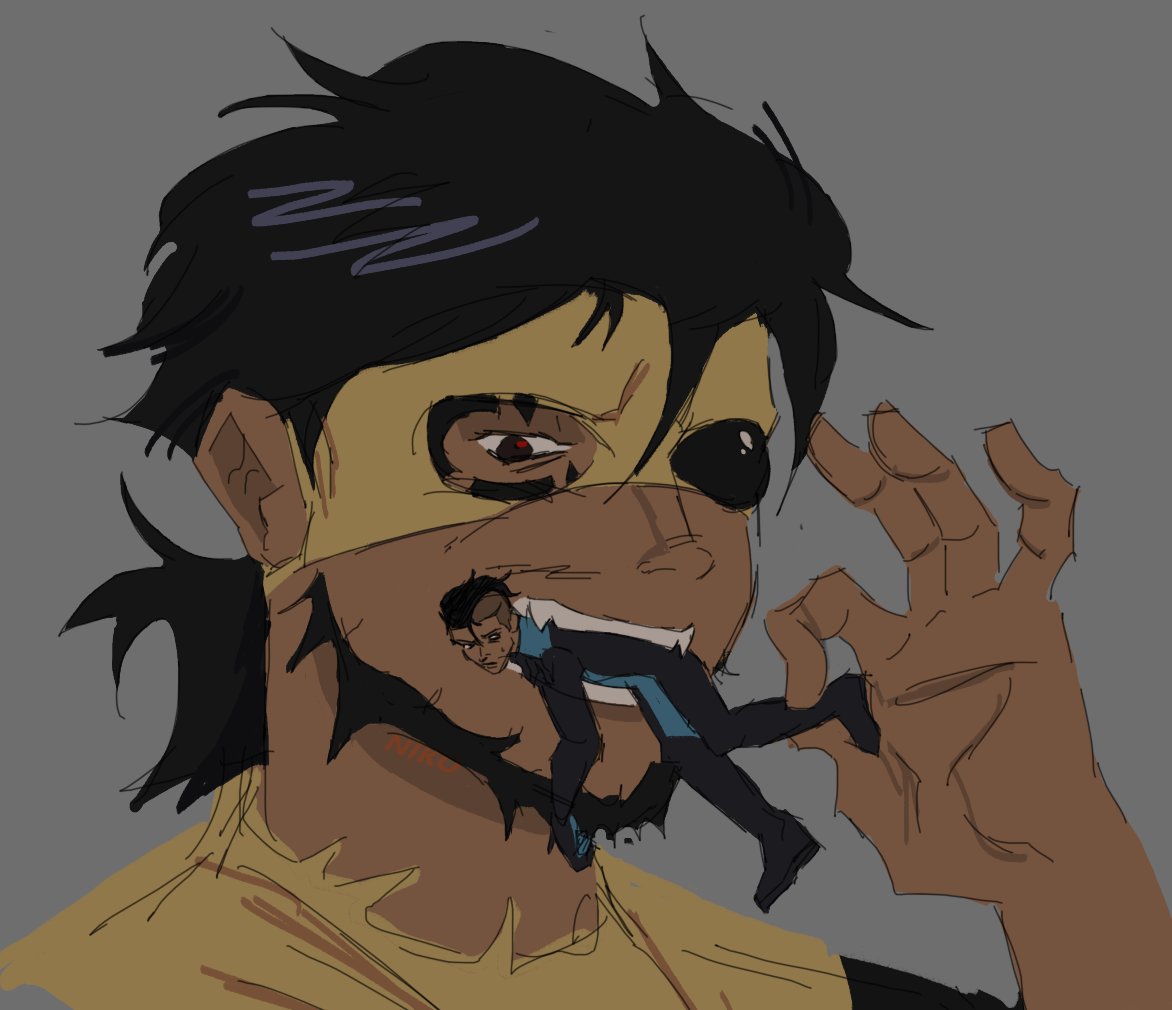 RETR0_NIKO's tweet photo. i was debating posting this, it was more of a lazy drawing......so im not putting the main fucking invincible tag #sinistermohawk https://t.co/ye2WB4xL6D