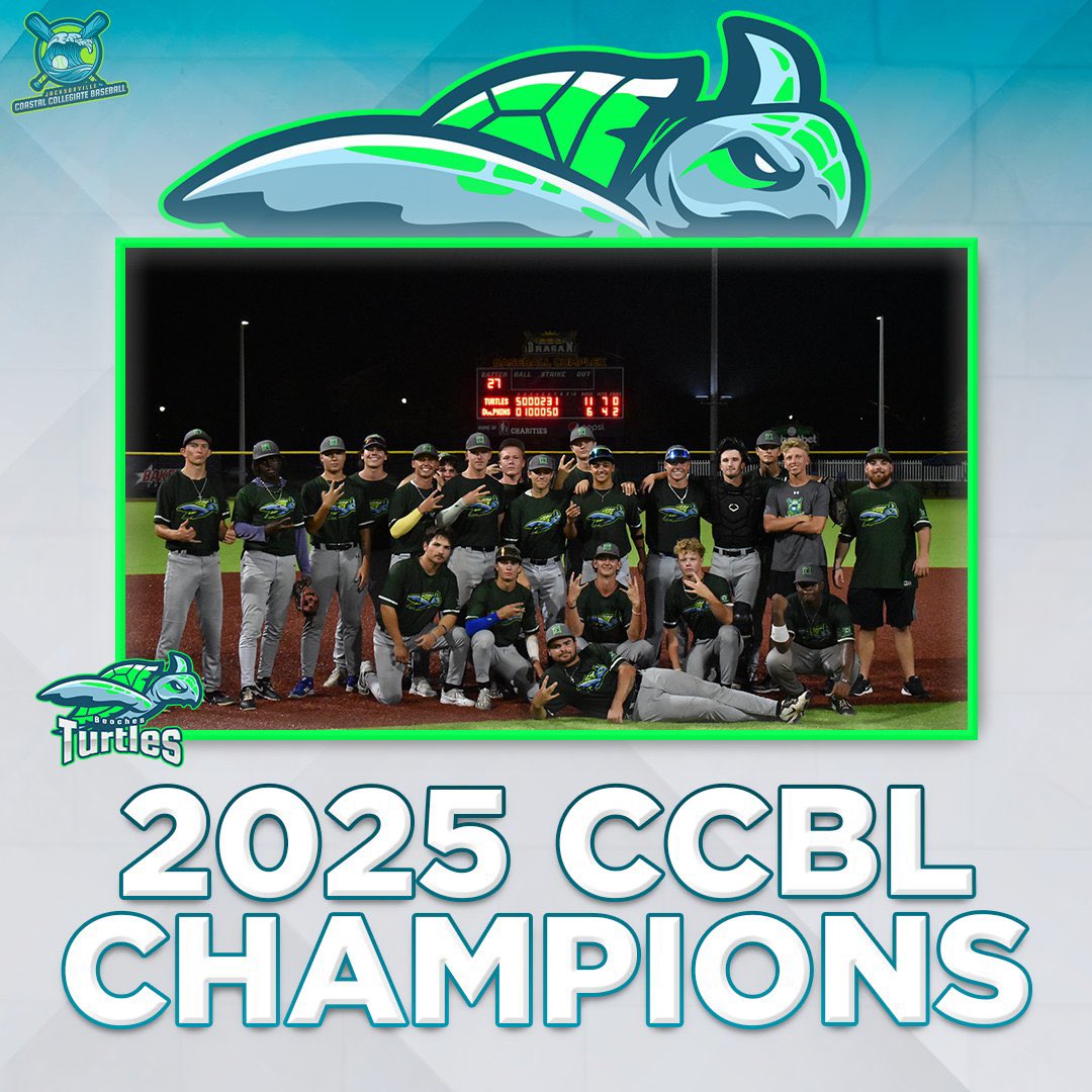 Thank you for a great summer baseball experience <a href="/CCBLJAX/">Coastal Collegiate Baseball League</a> and thank you to my coach, league ambassadors, and teammates on the Turtles team, 2025 CCBL Champs! Looking forward to getting started next season with <a href="/FSCJBaseball/">FSCJ Baseball</a>