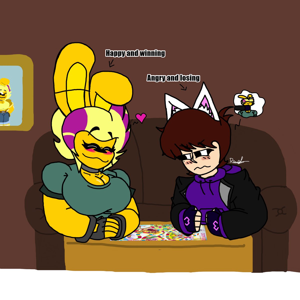 randyjimtv's tweet image. More drawings yippee &gt;w&lt;
Rachel and Creator playing candyland...pretty obvious whos winning and losing..
#ocartist #ocart #FNF #fridaynightfunkin #bnuy