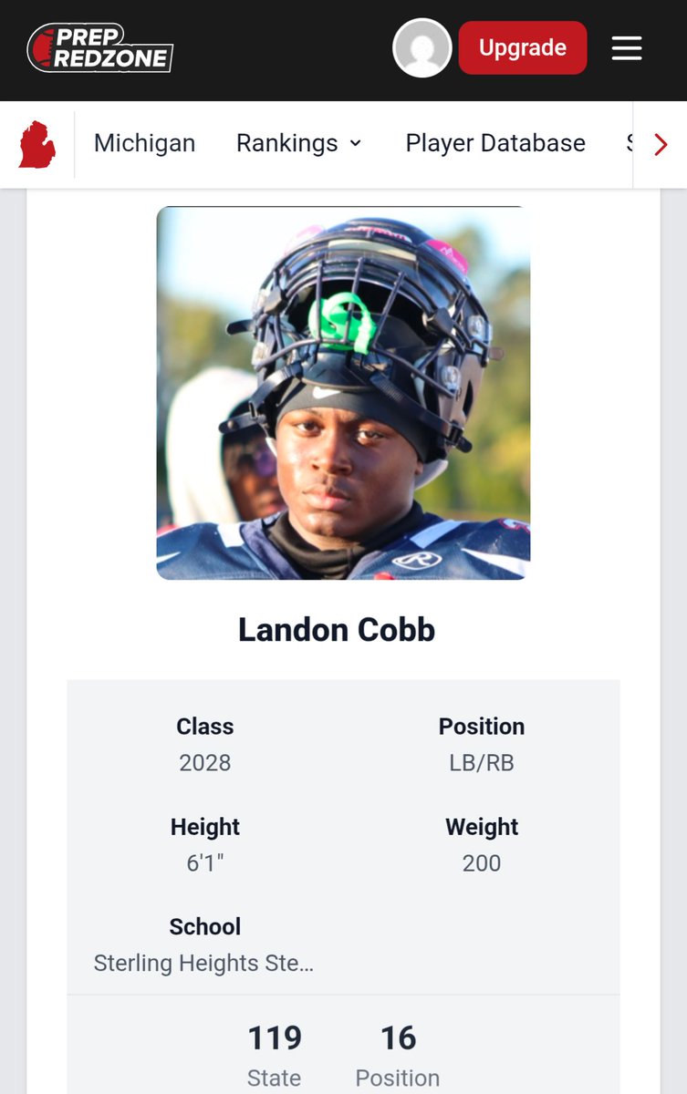 Landon_Cobb28's tweet photo. Thanks to @PrepRedzoneMI and @alex_pallone for rating me the 16th best LB in class of 2028‼️ looking forward to putting in the work this season to improve that‼️#TTP https://t.co/ycKNgzgU1Q