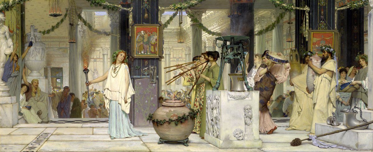 ClassicalMyths's tweet image. "The Vintage Festival" (1871) by Lawrence Alma-Tadema (1836–1912). Oil on panel. Photo: National Gallery of Victoria.