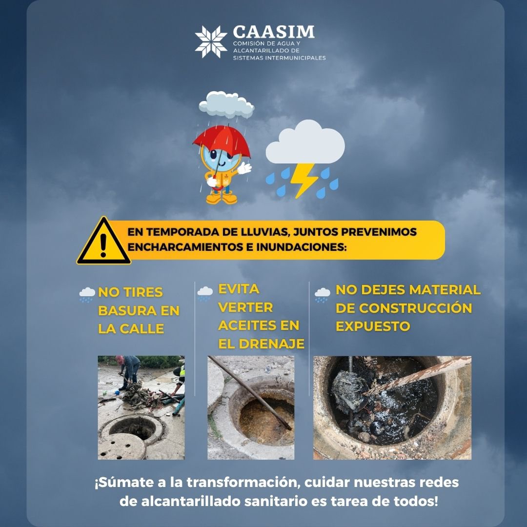Enfoque_hgo's tweet image. 🌨️ En temporada de lluvias, puedes prevenir inundaciones siguiendo estas recomendaciones:✅
▪️Mantén limpias las alcantarillas, no tires basura, grasas ni aceites al drenaje. 🚯
