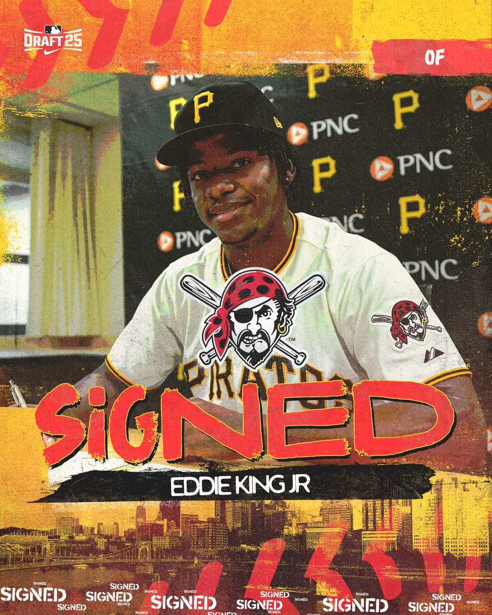 Young Bucs (@youngbucspit) on Twitter photo The <a href="/Pirates/">Pittsburgh Pirates</a> have signed OF Eddie King Jr, their 16th-round pick in the 2025 First-Year Player Draft.Β Β Β Β Β Β Β
Welcome, Eddie! π The <a href="/Pirates/">Pittsburgh Pirates</a> have signed OF Eddie King Jr, their 16th-round pick in the 2025 First-Year Player Draft.Β Β Β Β Β Β Β
Welcome, Eddie! π