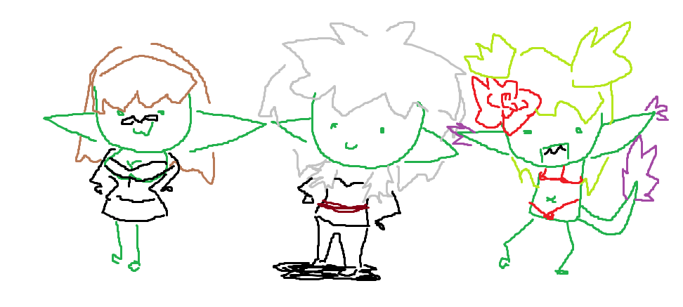 I drew Adora, Izzy, and Kira as goblins... with my mouse. 

Why do I even have a tablet? These are clearly peak. 🤔

Drop your PNGs below and maybe I'll draw you, too! ⬇️