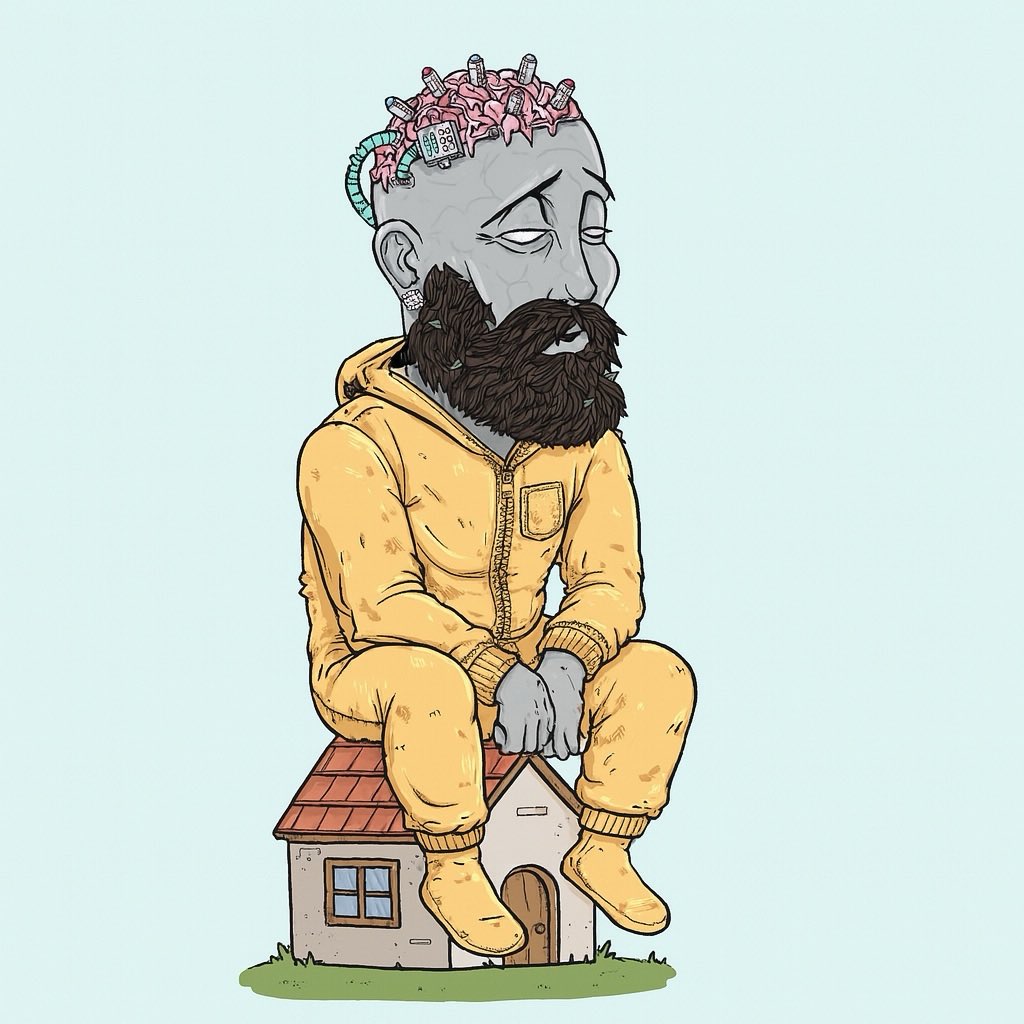 How many <a href="/DeGodsNFT/">DeGods</a> are sitting on houses in a onesie? Drop em