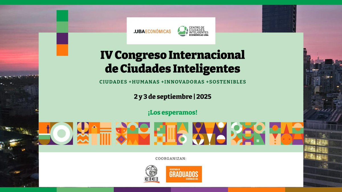 pcasna's tweet image. ¡Se viene el IV Congreso Internacional de Ciudades Inteligentes!
🗓️Resérvate el 2 y 3 de Septiembre, para este congreso que reunirá a grandes referentes con el objetivo de repensar el presente y futuro de nuestras Ciudades
Ciudades + humanas, + innovadoras y + sostenibles 🌉