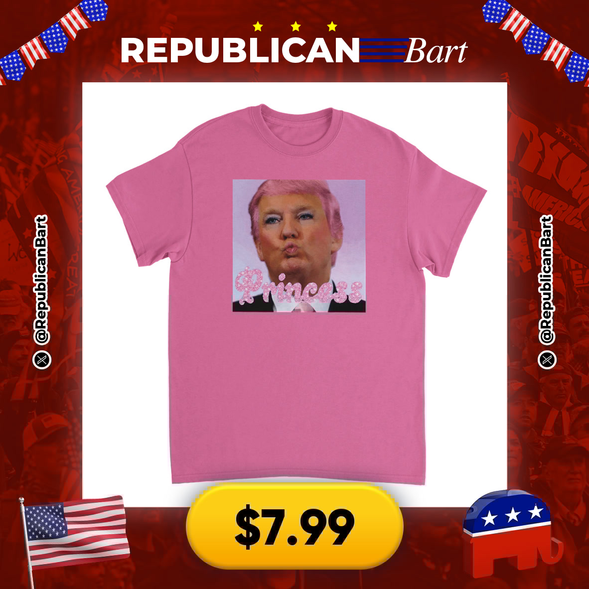 RepublicanBart's tweet image. OWN THE CROWN! 👑👚

👚 Princess Trump Berry Melly T Shirt
💰 $7.99

🔗 s.click.aliexpress.com/e/_omkoA5Z

#TrumpMerch #WomensApparel #StatementTee