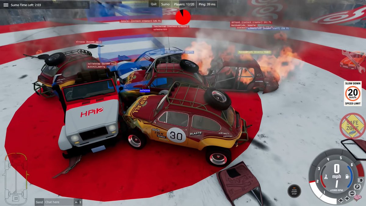 OverTake_gg's tweet image. 🎮 @BeamMPOfficial Car‑Sumo: The Perfect Casual Online Mini‑Game for @BeamNG
Dive into this fun, yet competitive in thrilling demolition-style battles. Ideal for low‑stress chaos and friendly competition. 🚗💥
📘 Read all about it: overtake.gg/news/beammp-ca…