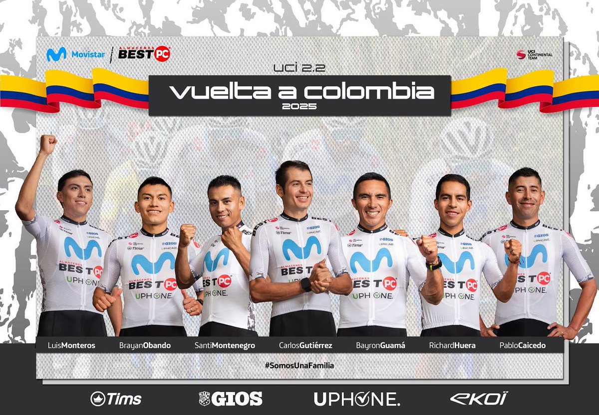 👀 Spoiler alert:

Esta es la nómina del #MovistarBestPC pa’ la Vuelta a Colombia 🇨🇴

¿Cuántos ❤️ para este equipazo? 🔥

#SomosUnaFamilia
#CiclearNosMueve

<a href="/MovistarEC/">Movistar Ecuador</a>
