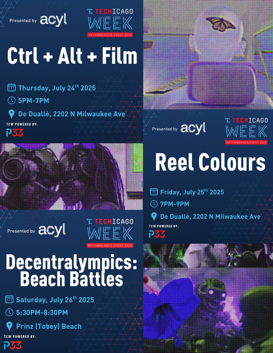 ACYLstudio's tweet image. ACYL has THREE events in collaboration with @GoTechChicago 

ALL events focused on web3 and blockchain tech 

ALL events free