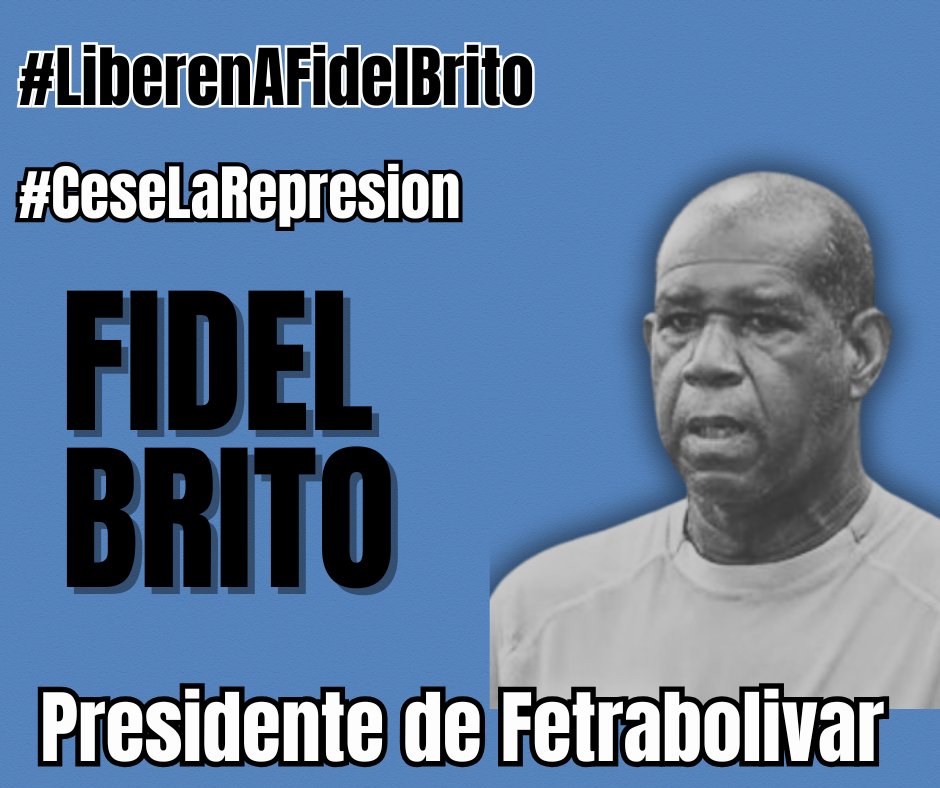 🚨 ¡Atención Venezuela!
Fueron detenidos arbitrariamente Yanny González (Barinas) y Fidel Brito (Bolívar), defensores de los derechos de los trabajadores. 
¡Exigimos su libertad inmediata!

#CeseLaRepresion
#LiberenALosTrabajadores