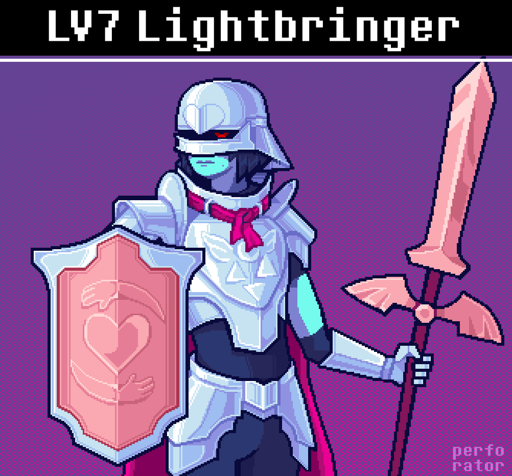 #deltarune 
Kris' "endgame" design - normal route.