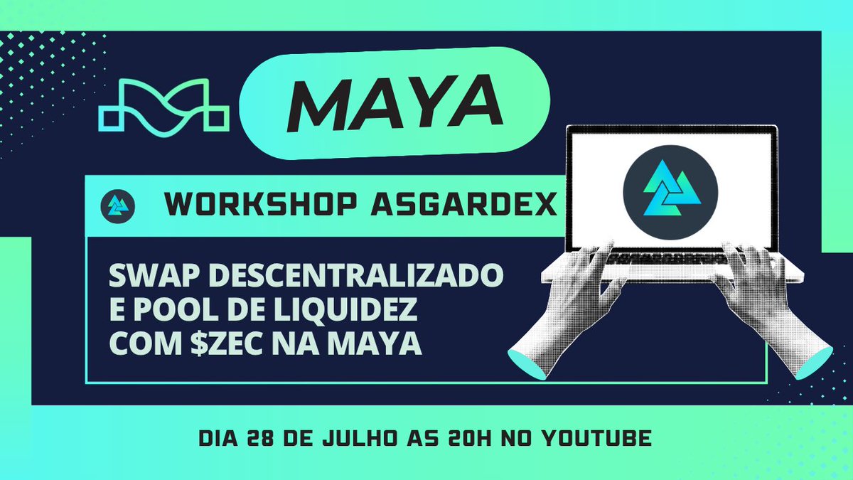 zcashbrazil's tweet image. Workshop GRATUITO, domine o Swap Descentralizado e Pool de Liquidez com $ZEC na @Maya_Protocol e @asgardex.
Aprenda swap descentralizado e pool de liquidez com $ZEC na prática.
📅 28 de julho às 20h
📺 YouTube ao vivo
🔗 youtube.com/live/_D6doCZU2…