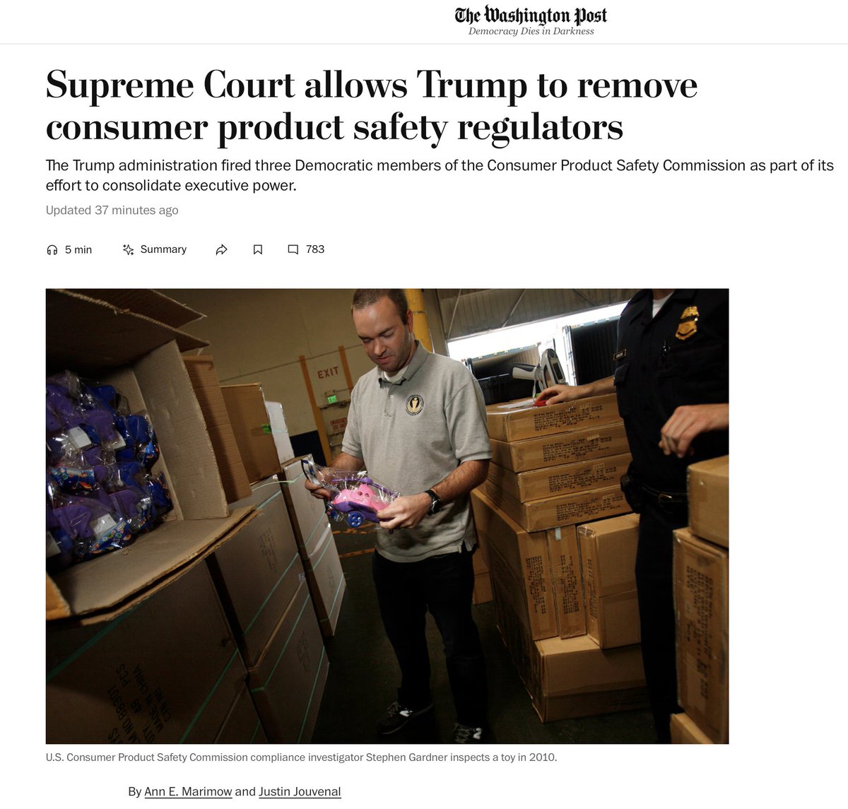 JunkScience's tweet image. Gas stoves are safe: Trump beats more (over-)regulators at SCOTUS -- allowed to remove three Democrat-appointed CPSC members.
washingtonpost.com/politics/2025/…