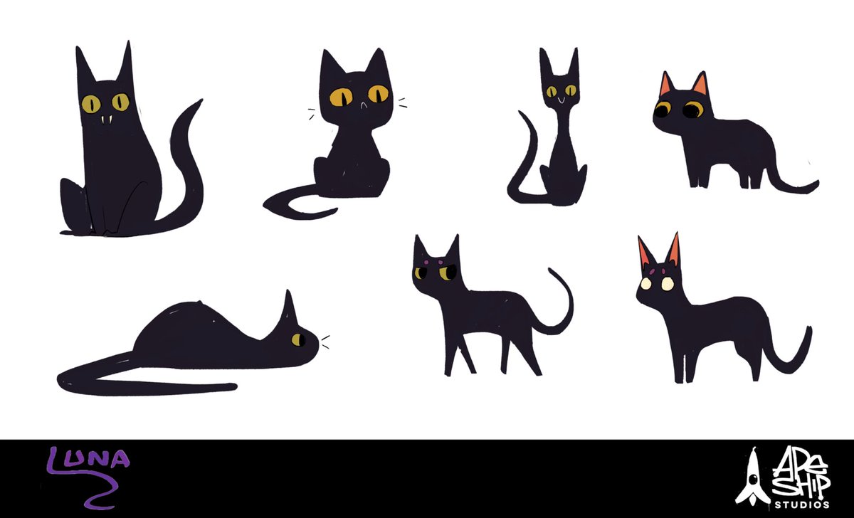Character exploration for Luna, based on @toodiffizzle's cat irl 🐈‍⬛
CODE NAME: THE STREAM is a new animated IP from our studio! check our page for more characters and #bts

#animation #animationart #digitalart #characterdesign #illustration #indiestudio #originalcharacter