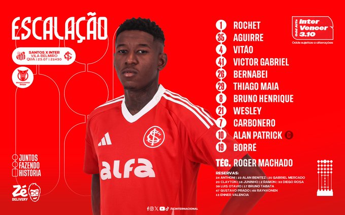 Inter definido para enfrentar o Santos