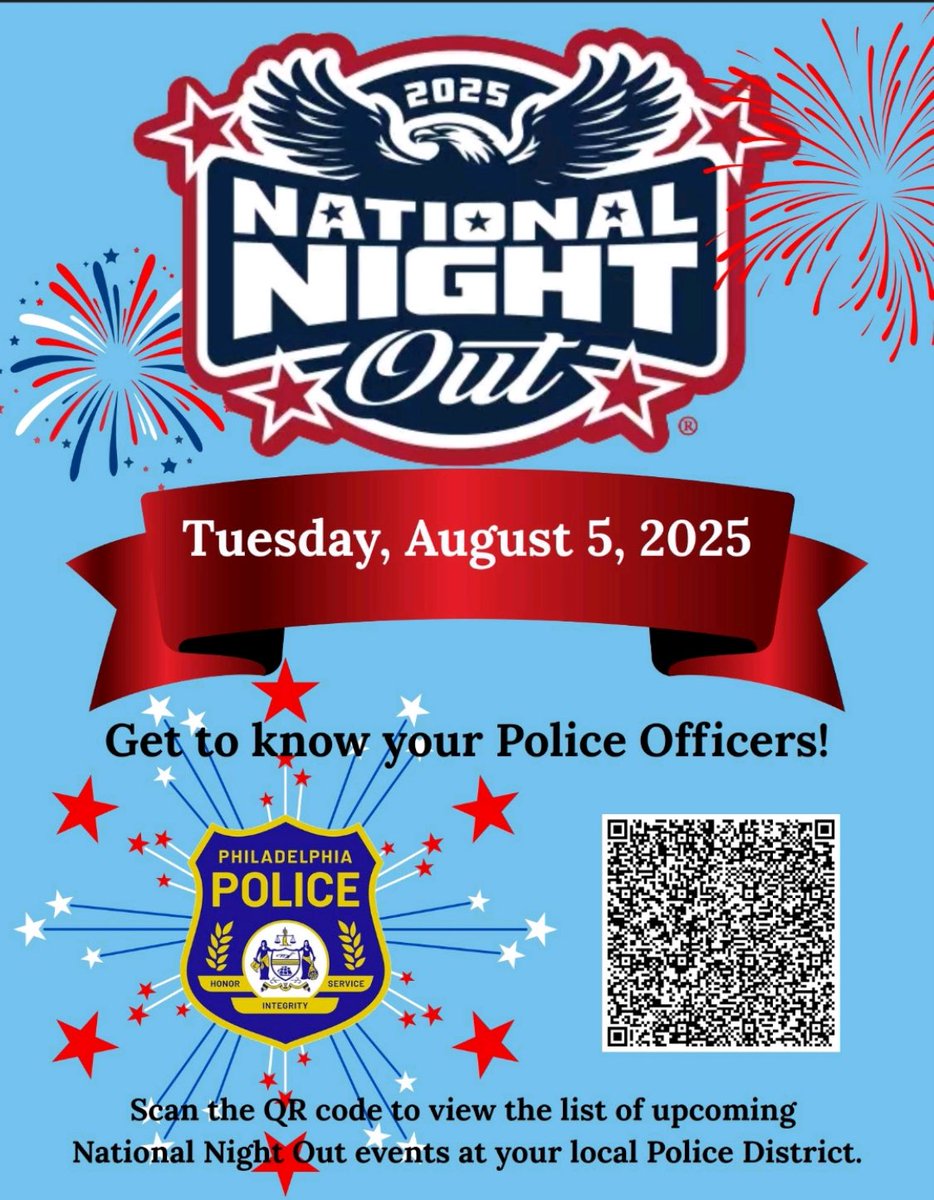 PPDMyeshaMassey's tweet image. Hey there! We’d love for you to come out and join us! Can’t wait to see you there! #NNO @PhillyPolice