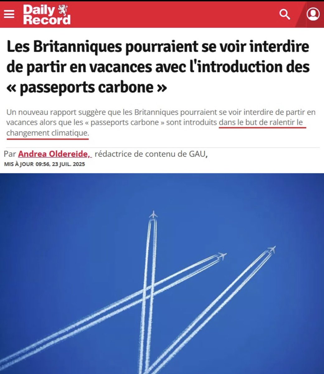 Librechoix99's tweet image. 🚫✈️ INTERDICTION DE PARTIR EN VACANCES ? Sérieux, on est rendus là ? Les passeports carbone… une autre niaiserie inventée par les écolos extrémistes. T’as trop voyagé cette année ? T’as mangé un steak ? Trop tard, tu restes chez vous. Bienvenue dans la prison verte.
Pis…