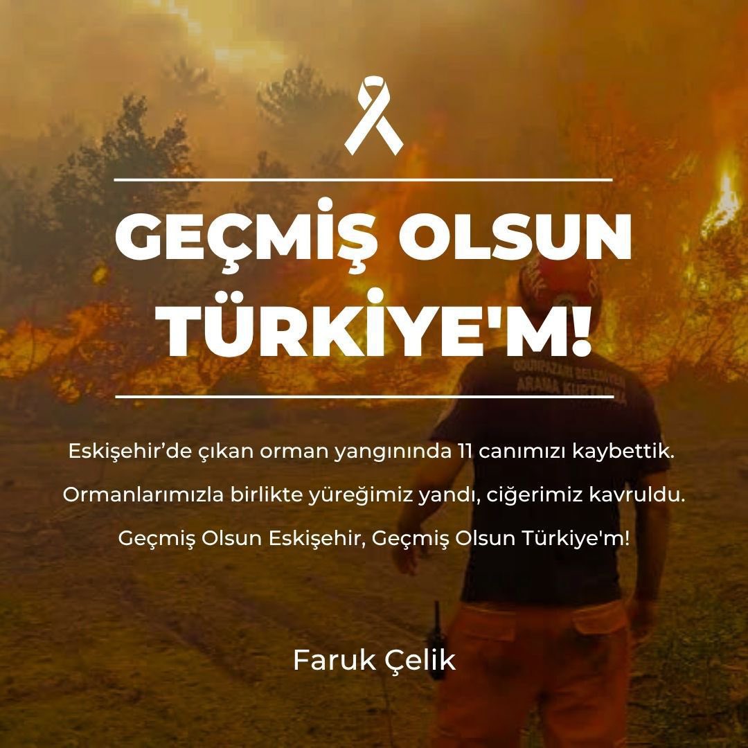 Alevlere karşı hayatlarını siper eden 10 canımızı kaybettik…
Ormanlarımızla birlikte yüreğimiz yandı, ciğerimiz kavruldu.
Şehit düşen kahramanlarımıza Allah’tan rahmet, ailelerine ve aziz milletimize başsağlığı diliyorum.