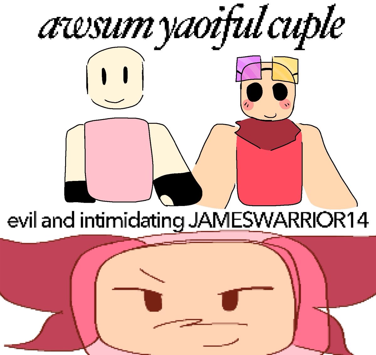 Soapyfox1's tweet image. having fun with my james cosplay :D
(3rd image is more accurate to the meme also no i dont ship any ddt33 characters its just for the memes)