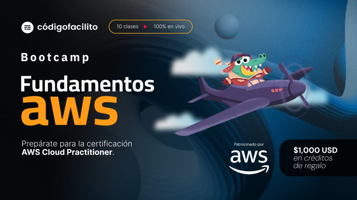 codigofacilito's tweet image. ¡Llegó el Bootcamp fundamentos AWS! ☁️
codigofacilito.com/bootcamps/aws/…
- Apertura de inscripciones viernes 25 de Julio (lista de espera ya abierta)
- Cupos muy limitados por la demanda del Bootcamp
- Prepárate desde cero para la certificación oficial AWS Cloud Practitioner
-…