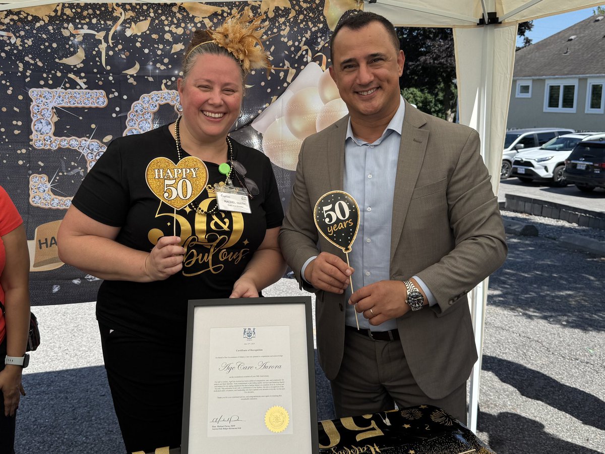 MichaelParsa's tweet image. Since 1975, AgeCare has provided compassionate care to older adults in #Aurora, helping them to live with dignity.
Congratulations on 50 years of service to our community, and a big thank you to Rachel and the AgeCare team!
#AuroraOakRidgesRichmondHill