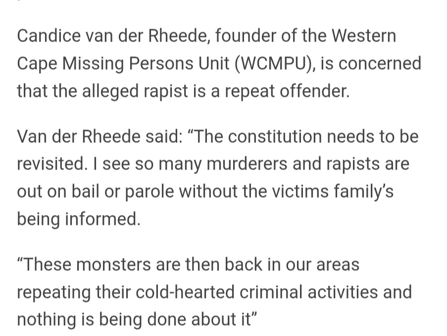 South Africa's constitution allows rapist and murderers to walk free while on parole and they don't alert the families that the predators are back in the neighborhood.

Trump is right about SA.