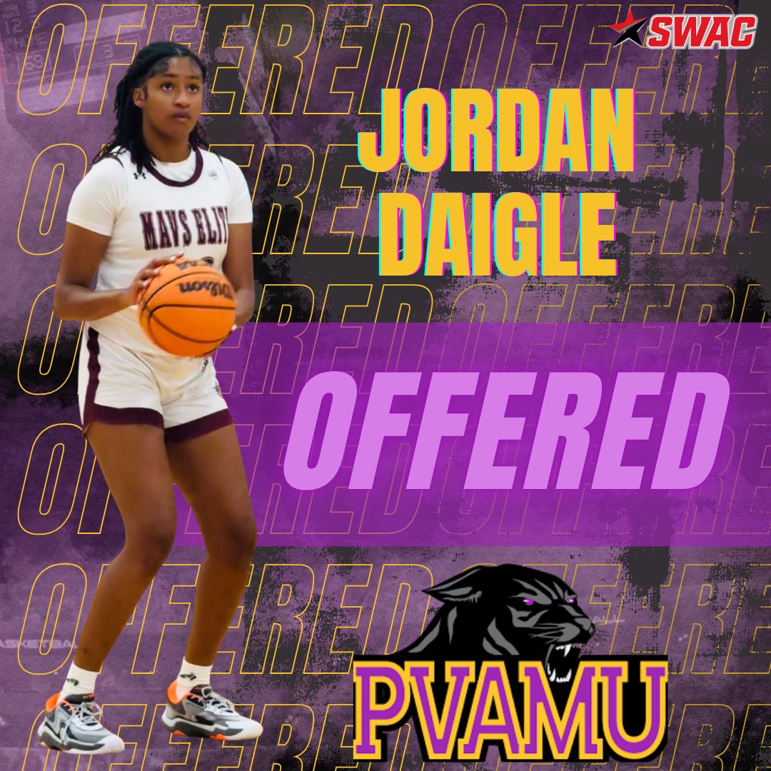 Jordan Daigle (@jordanhoops2026) on Twitter photo Thanks <a href="/CoachTaiDill/">Tai Dillard Mouton</a> for the amazing offer to continue my journey at Prairie View A&M University!! I am so excited and honored for this opportunity. I’ve truly enjoyed building a relationship and look forward to learning more about the program. #HBCU #PantherPride #PVAMU 💜💛 Thanks <a href="/CoachTaiDill/">Tai Dillard Mouton</a> for the amazing offer to continue my journey at Prairie View A&M University!! I am so excited and honored for this opportunity. I’ve truly enjoyed building a relationship and look forward to learning more about the program. #HBCU #PantherPride #PVAMU 💜💛